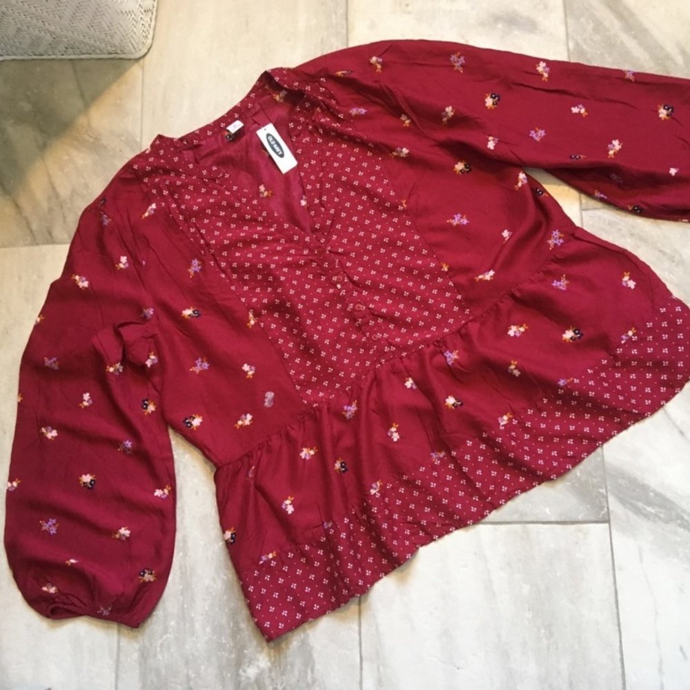 Old Navy XL/tall fall peasant top, NWT